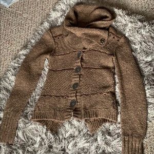 Brown button up sweater
